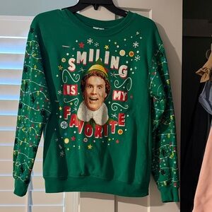ELF Green Festive Sweatshirt with Lights